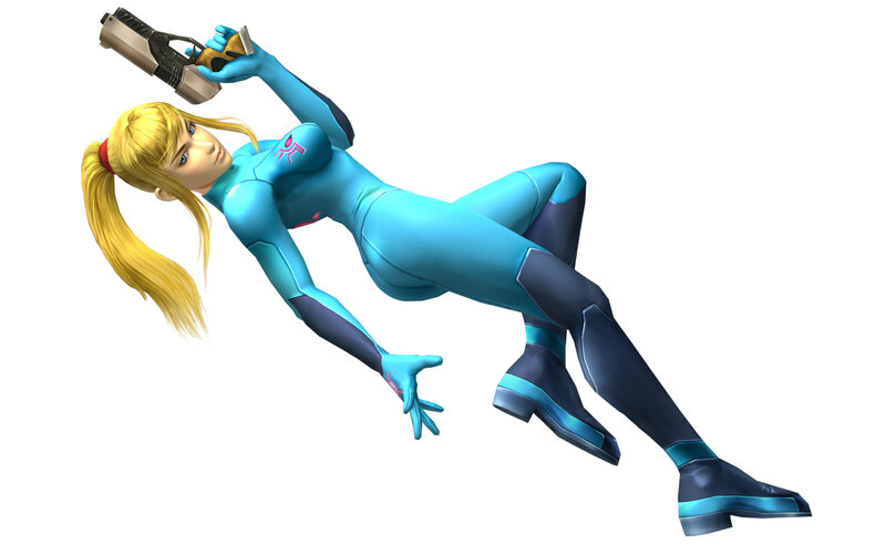 Samus Aran in blue suit