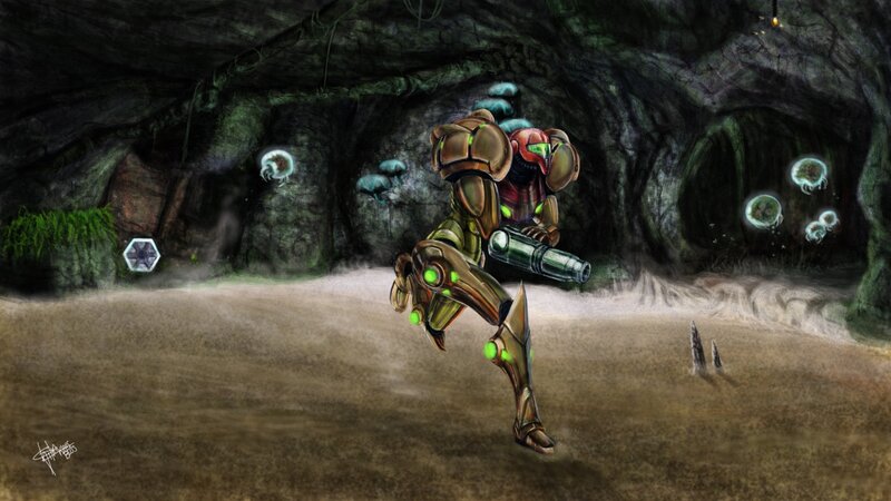 Samus Aran in Cave
