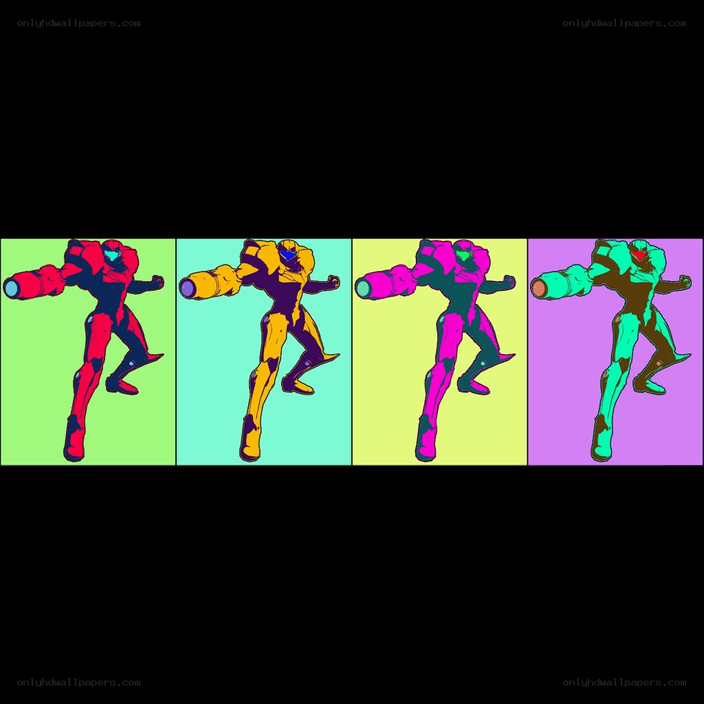 Samus Aran in different colors