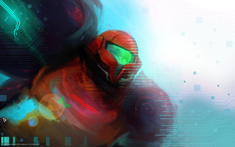 Samus Aran in futuristic armor