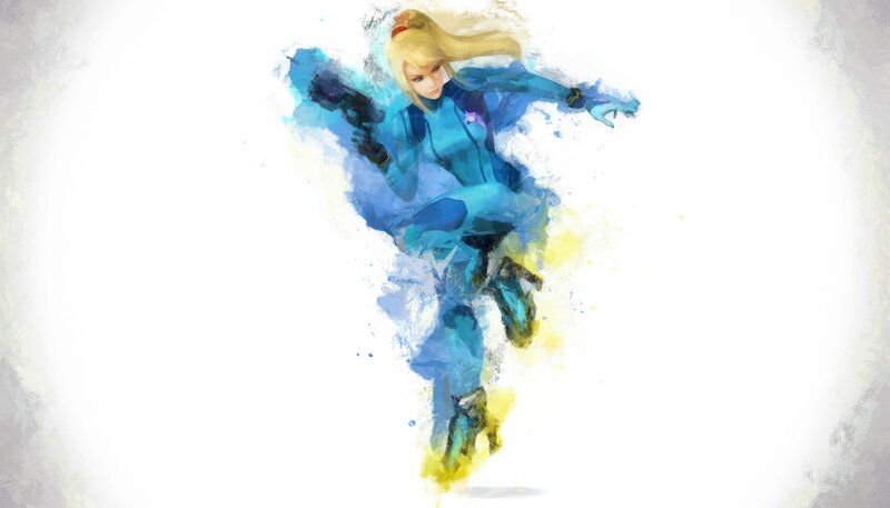 Samus Aran in Motion — Blue
