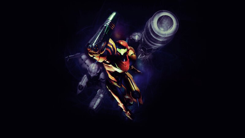 Samus Aran in Power Suit — Black, Dramatic