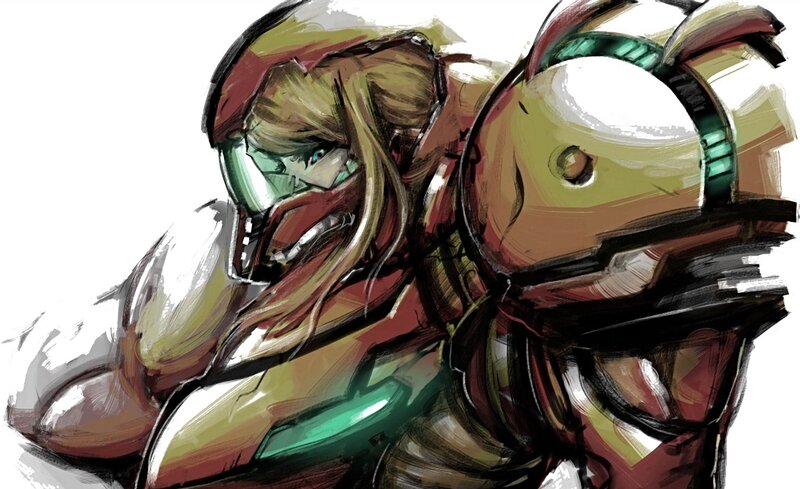 Samus Aran in Power Suit — Red, Dramatic