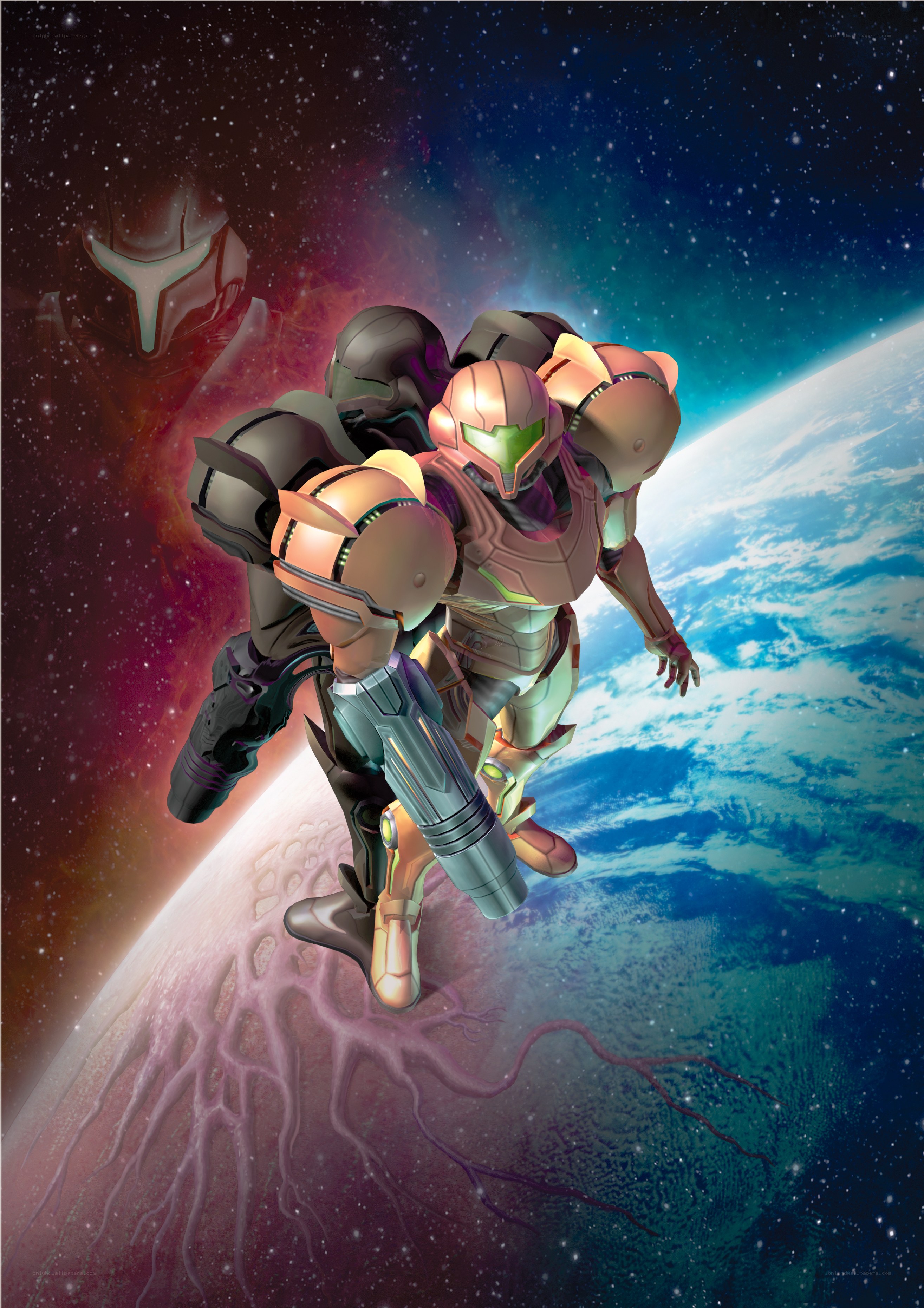 Samus Aran in space