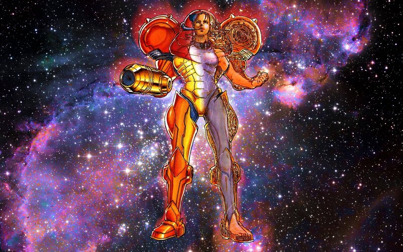 Samus Aran in space