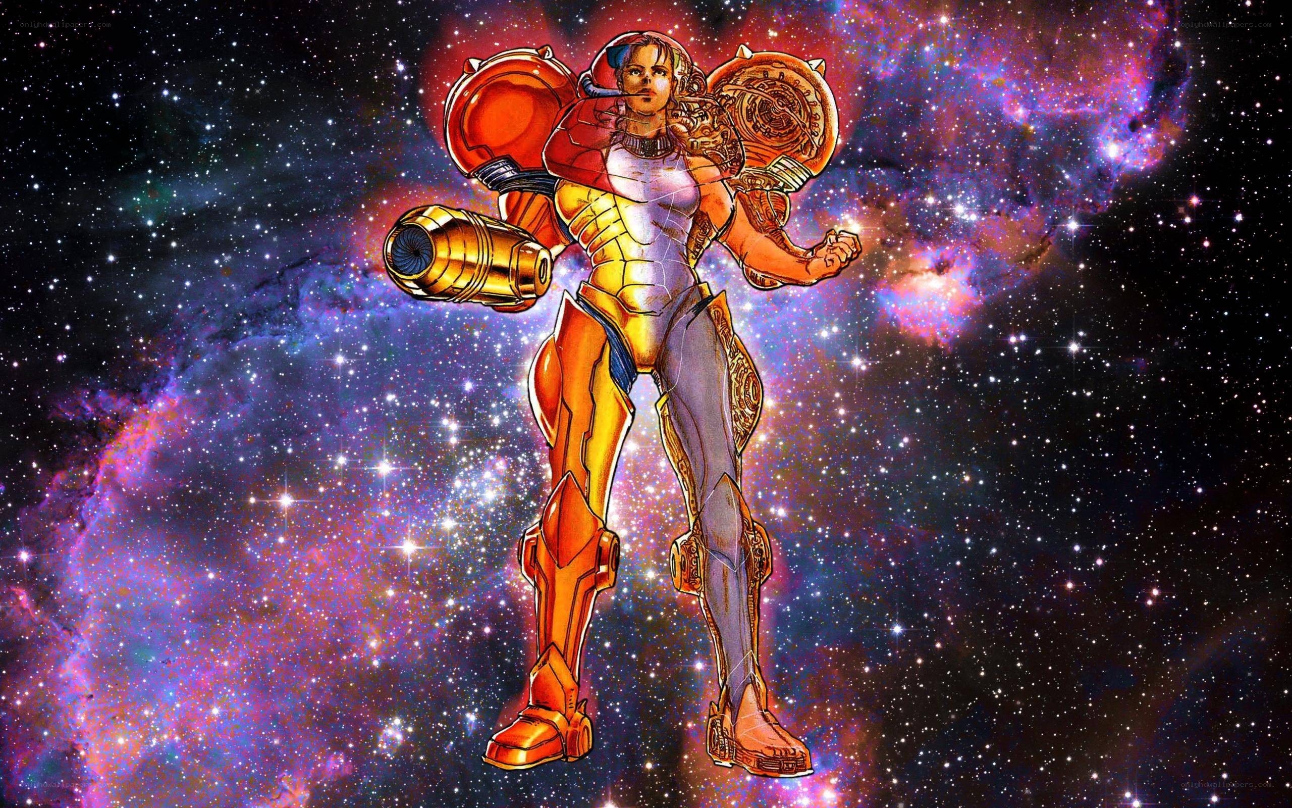 Samus Aran in space