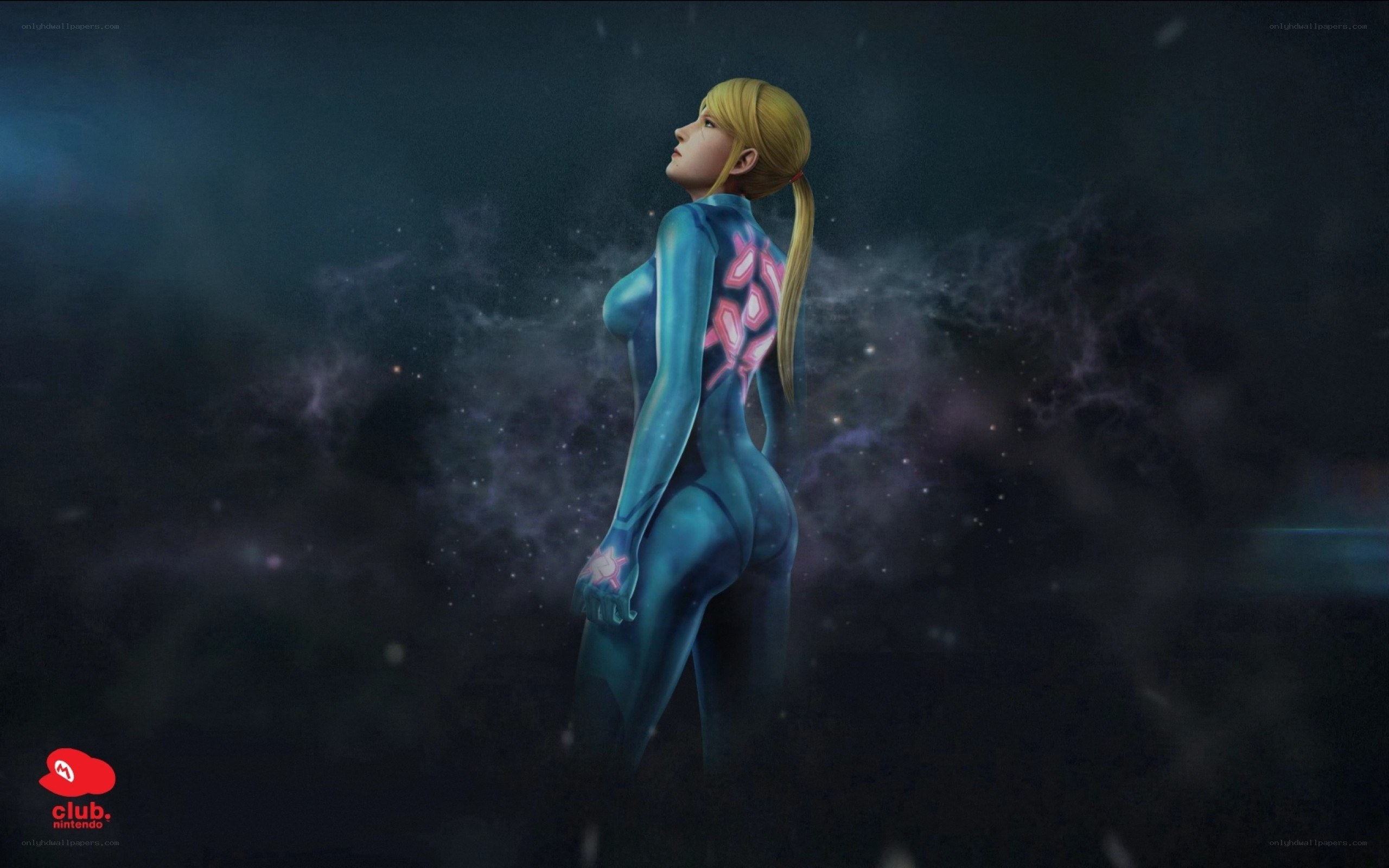 Samus Aran in space