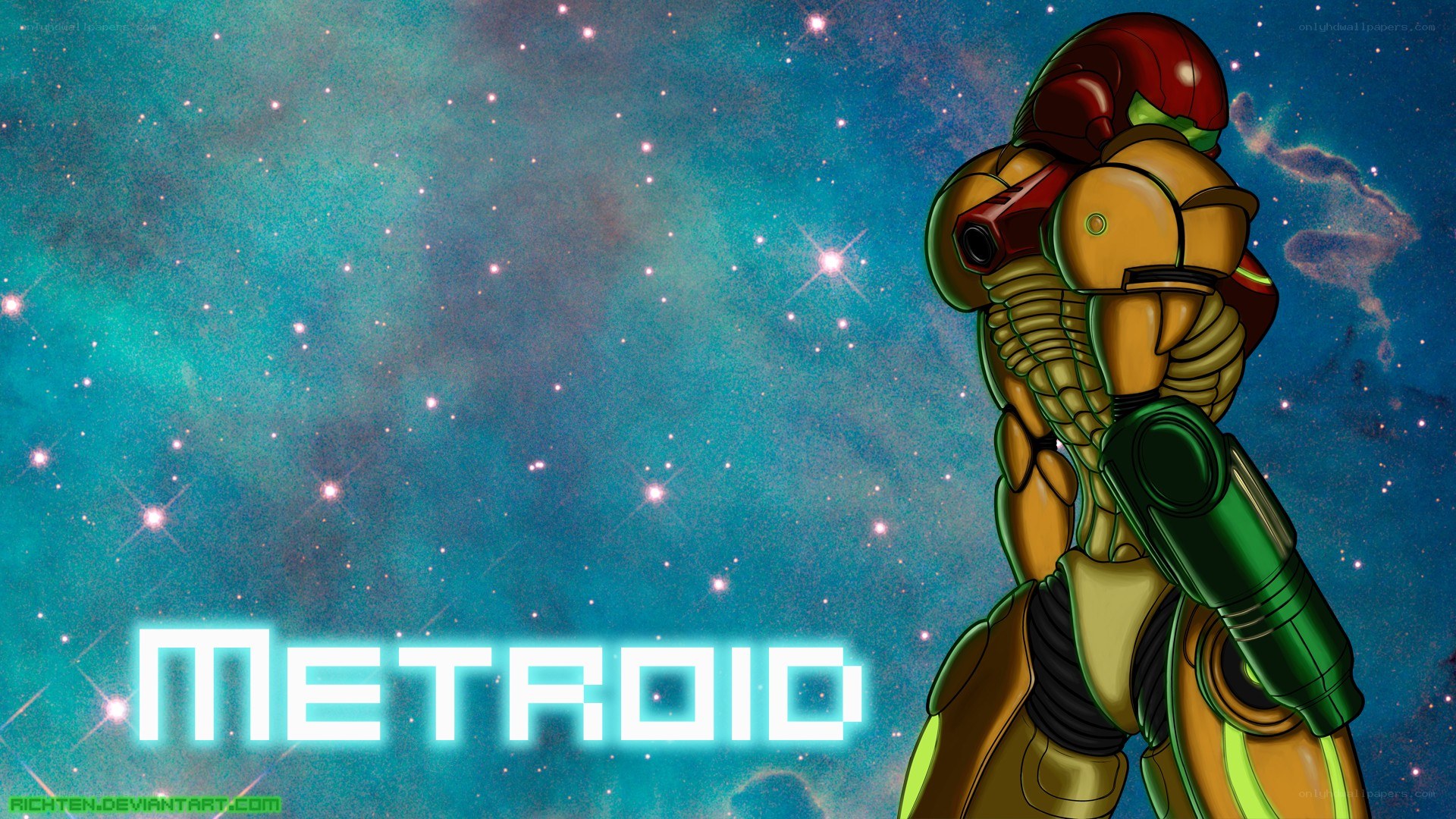 Samus Aran in space