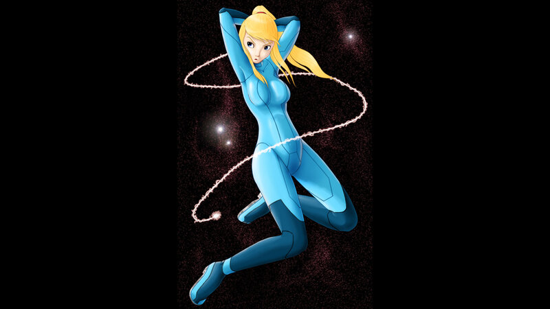 Samus Aran in space