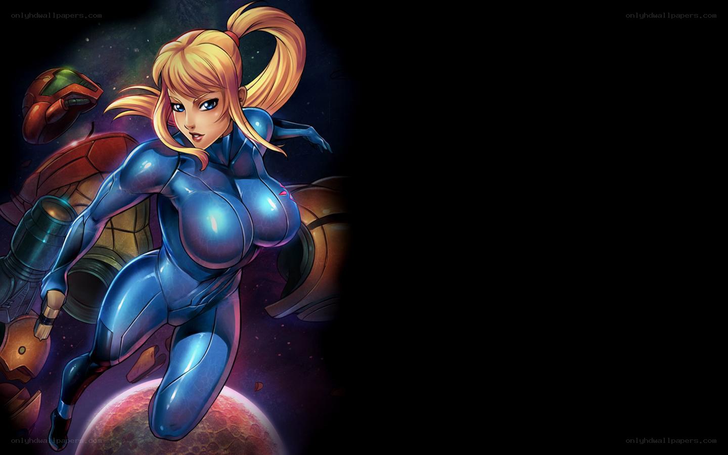Samus Aran in space