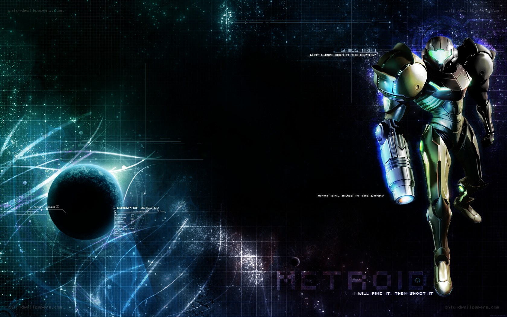 Samus Aran in space