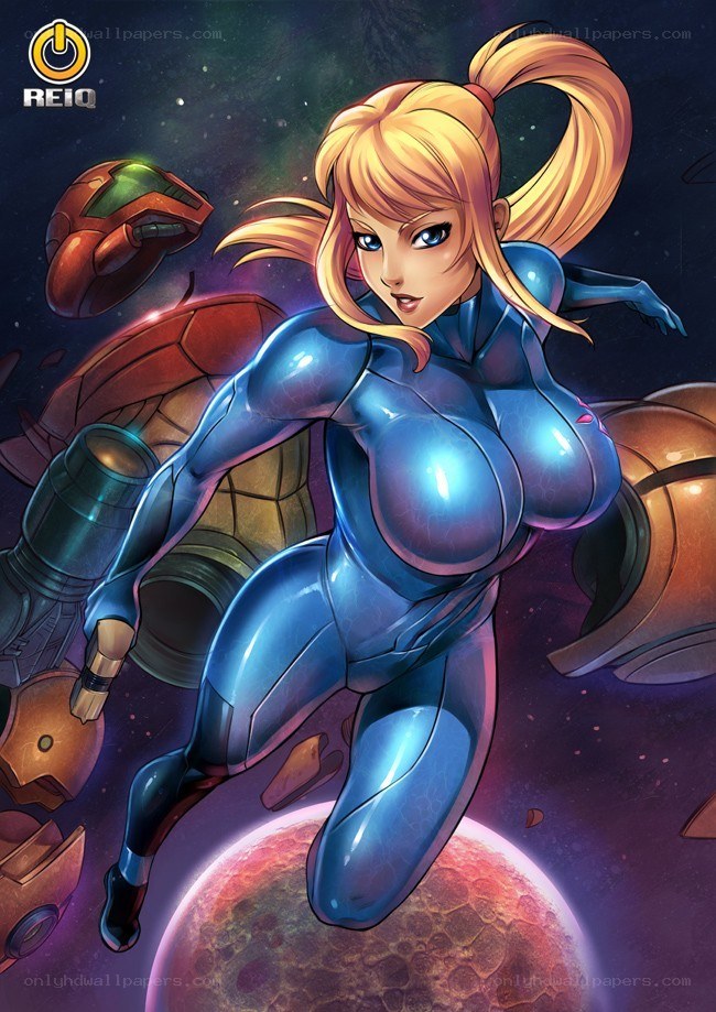 Samus Aran in space