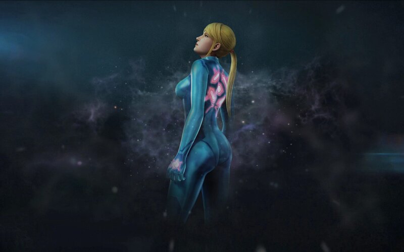Samus Aran in Space — Blue