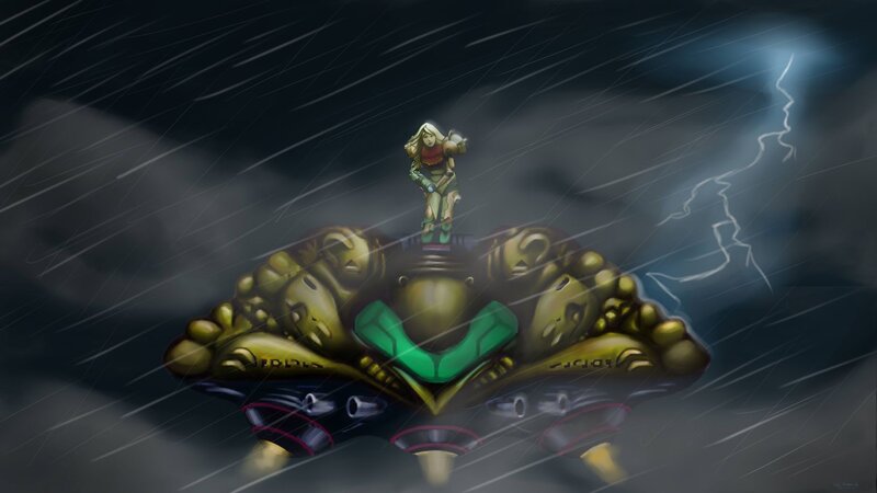 Samus Aran on Ship