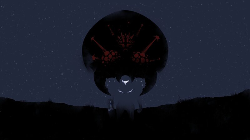 Samus confronts a dark entity