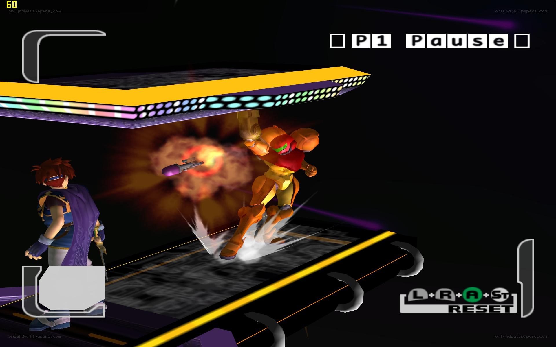 Samus fighting on a platform