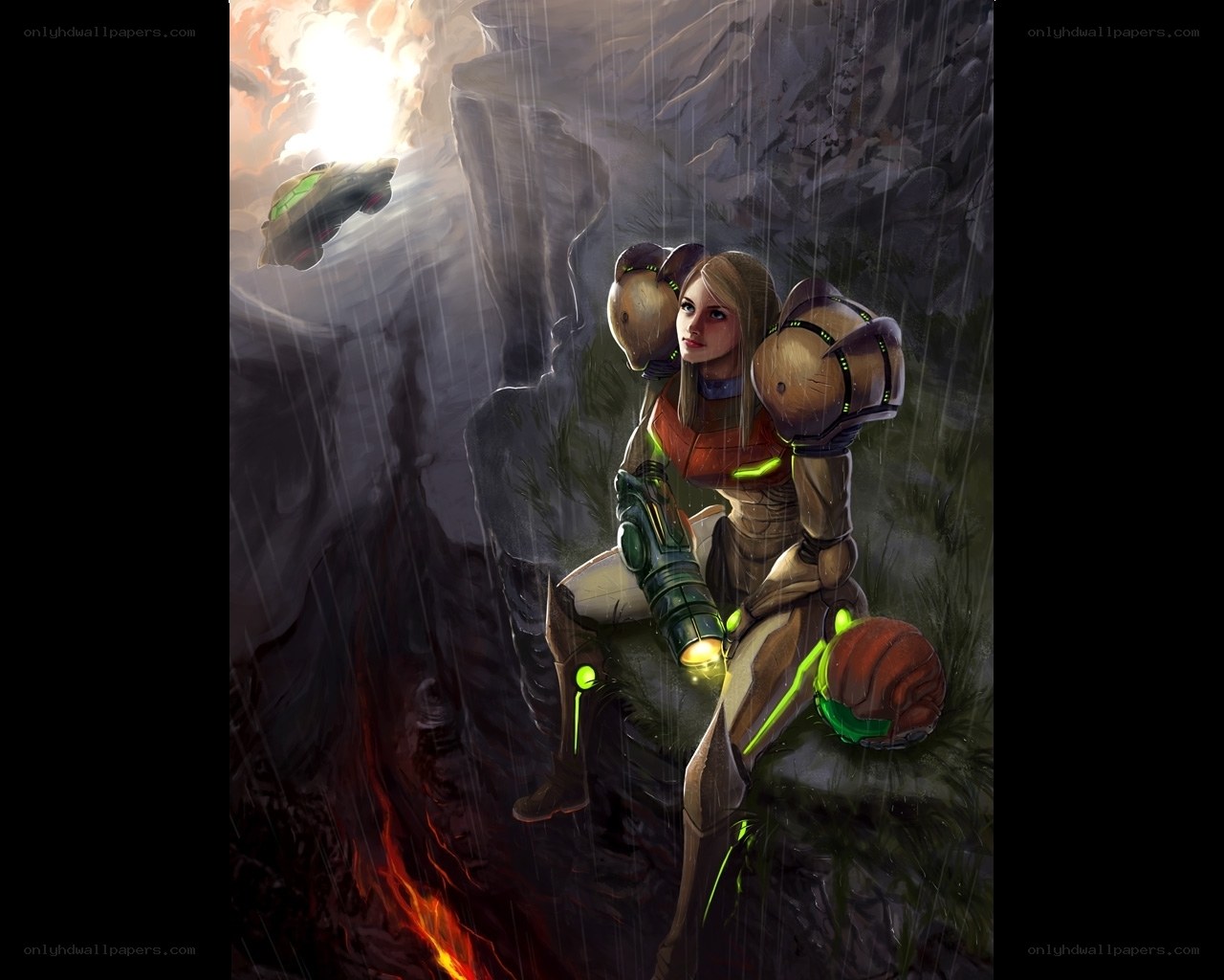 Samus in a storm