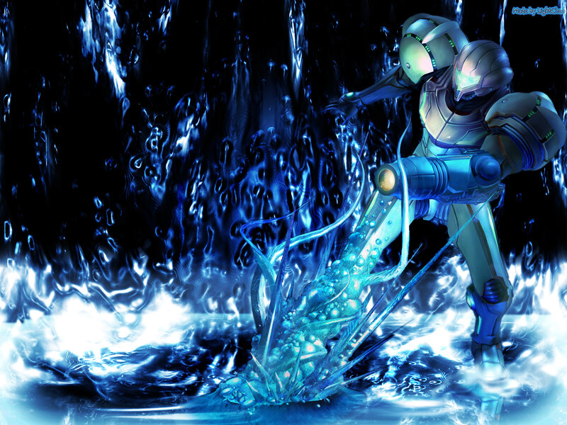 Samus in a water environment