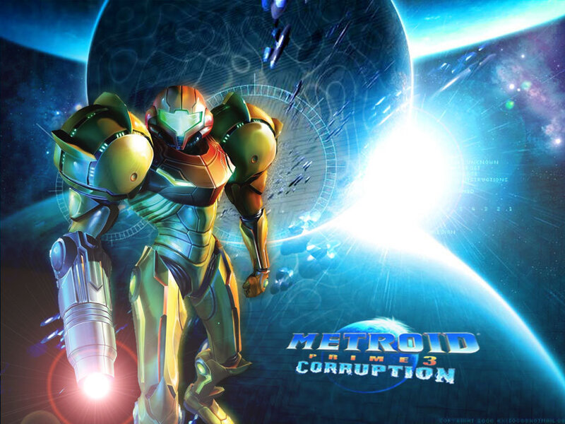 Samus in space with Metroid Prime 3