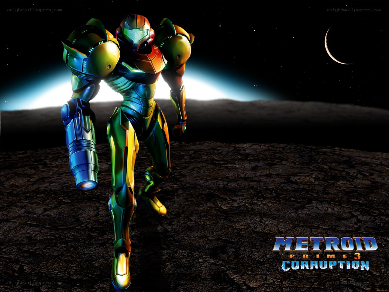 Samus on a hostile planet