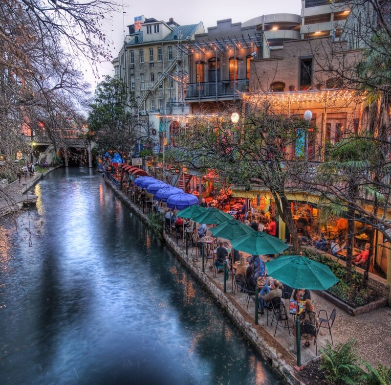 San Antonio River Walk at dusk