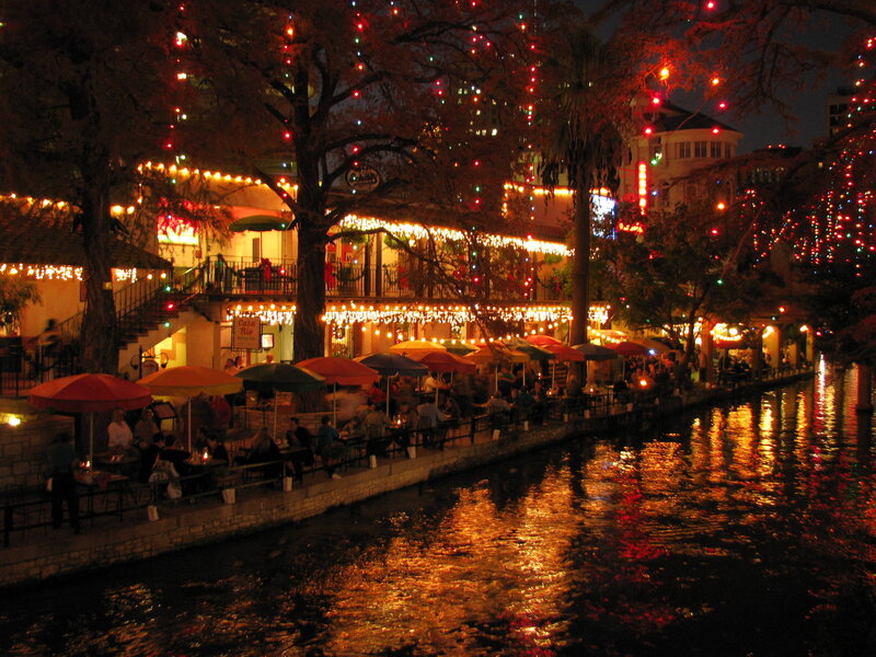 San Antonio River Walk at night