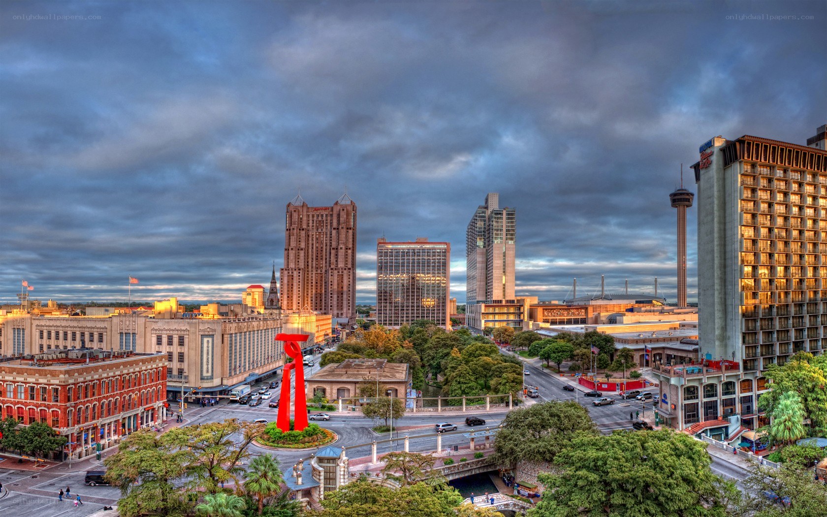San Antonio skyline at dusk