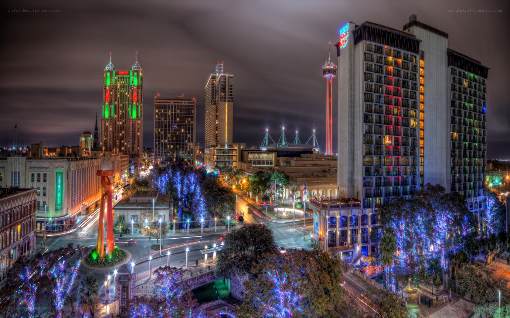San Antonio skyline at night