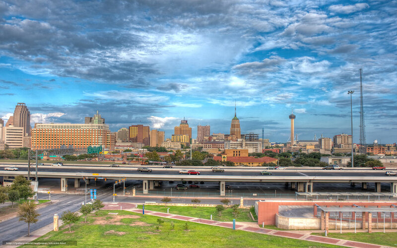 San Antonio Skyline — Blue, Dramatic, Afternoon