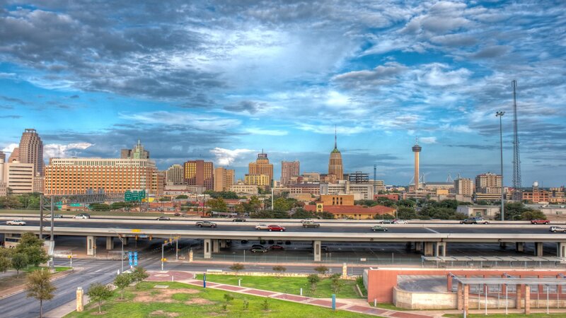 San Antonio Skyline — Blue, Dramatic