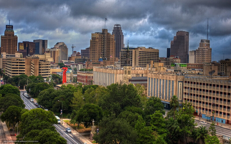 San Antonio Skyline — Gray, Dramatic, Afternoon