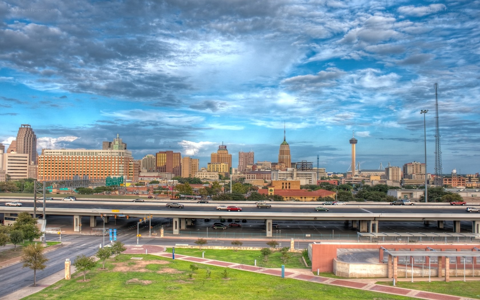 San Antonio skyline with highway