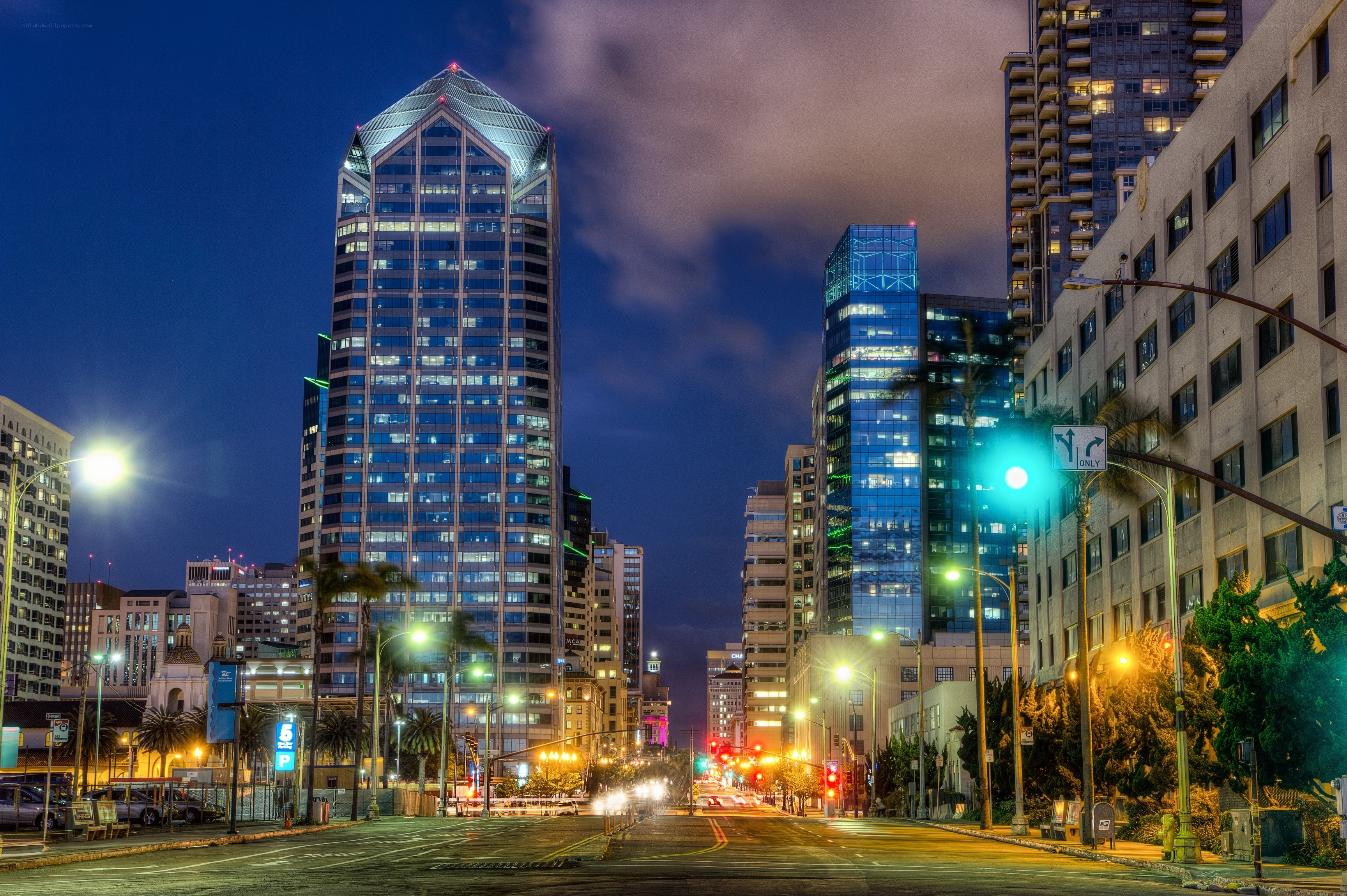 San Diego downtown at night