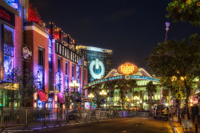 San Diego nightlife at night