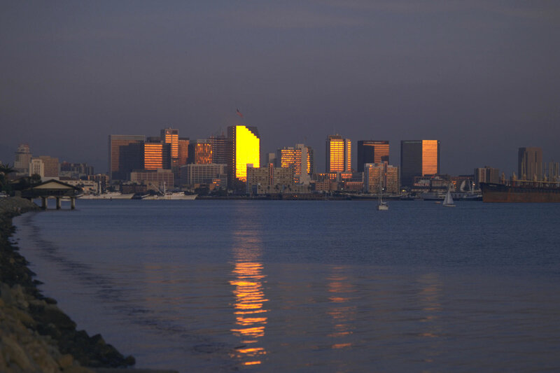 San Diego skyline at dusk