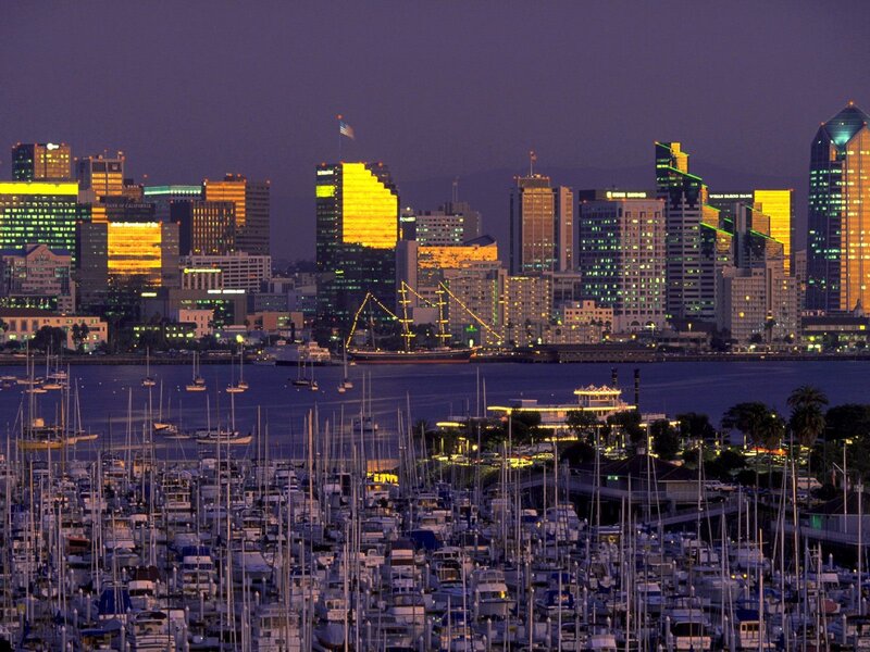 San Diego skyline at dusk