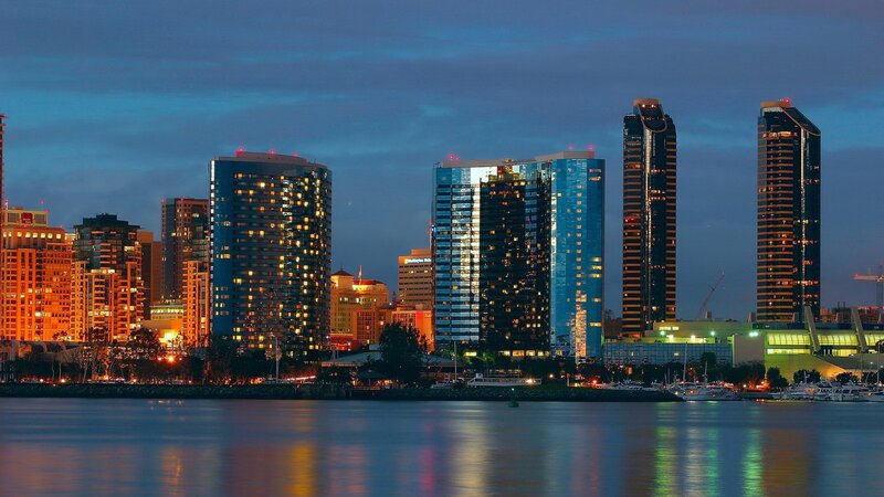 San Diego skyline at dusk