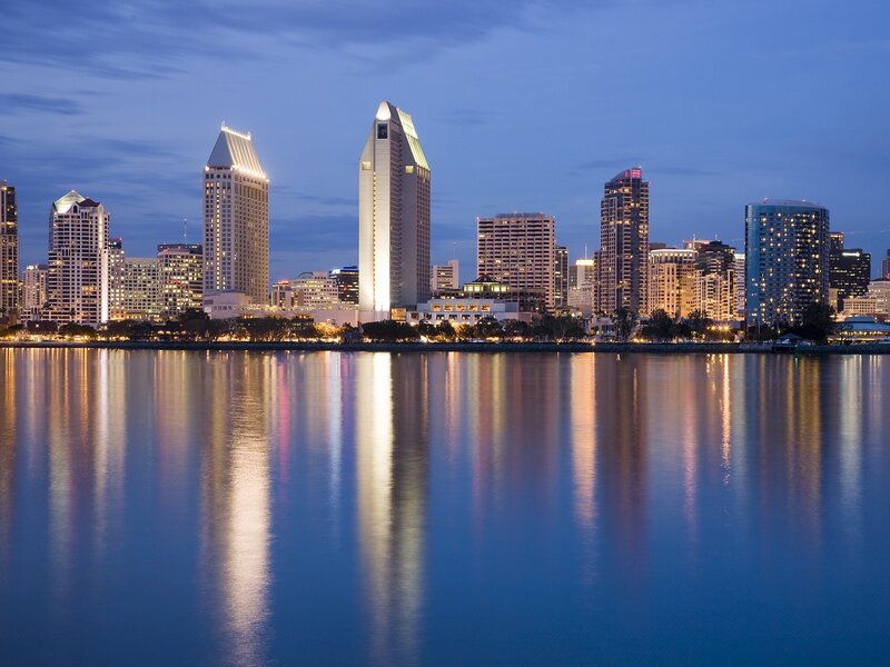 San Diego skyline at dusk