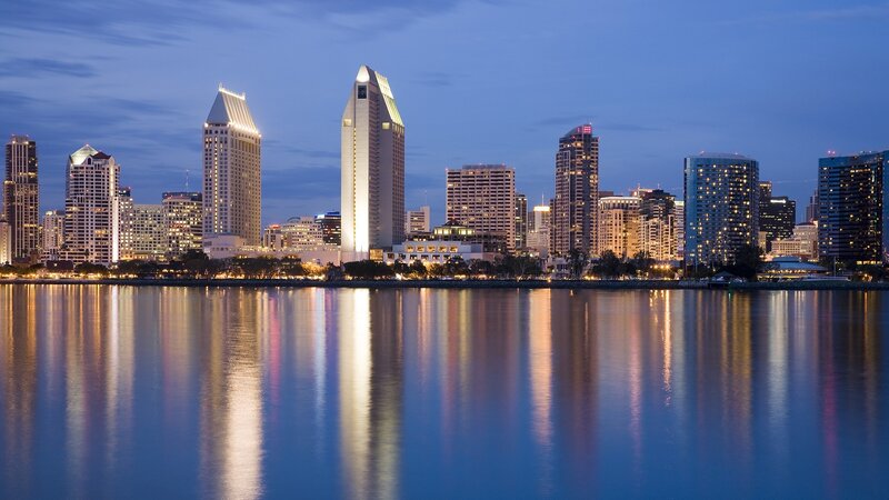 San Diego skyline at dusk