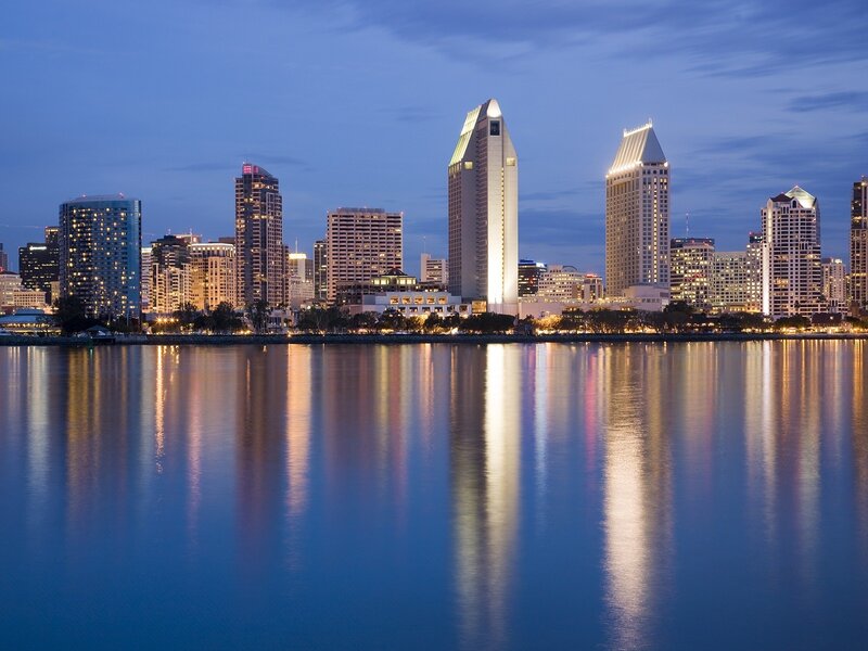 San Diego skyline at dusk