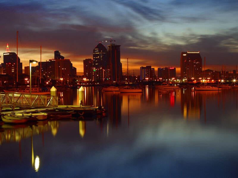 San Diego skyline at dusk