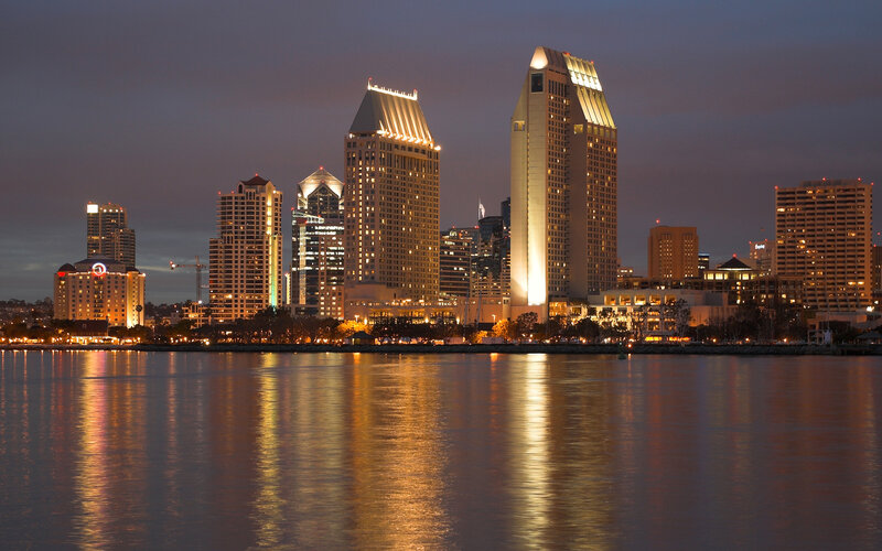 San Diego skyline at dusk