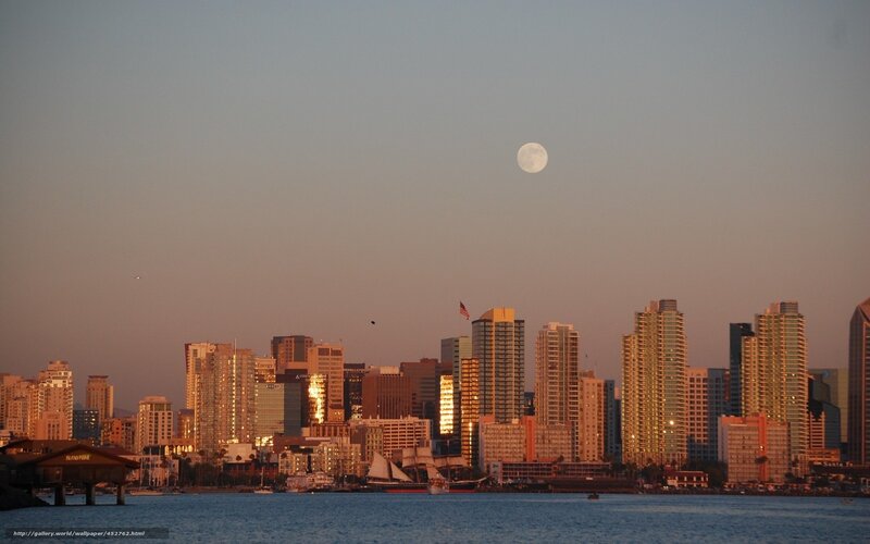 San Diego Skyline at Dusk — Blue, Serene, Sunset