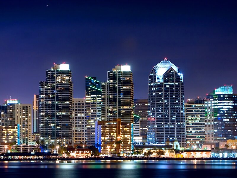 San Diego skyline at night