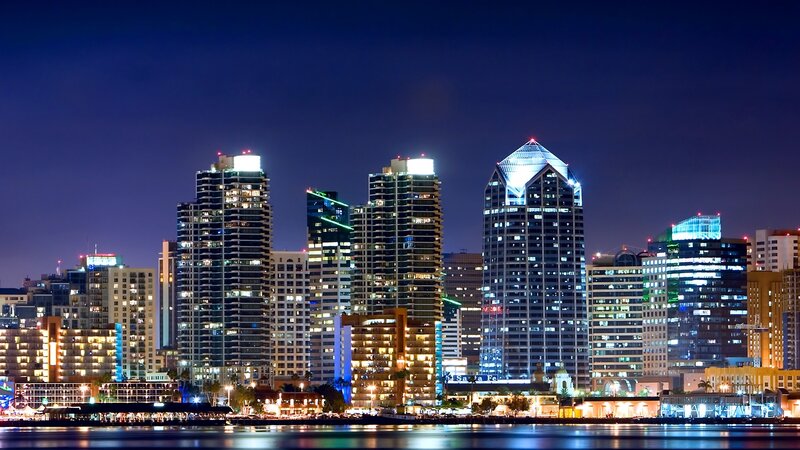 San Diego skyline at night