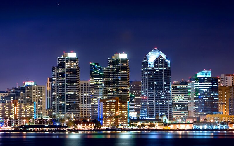 San Diego skyline at night
