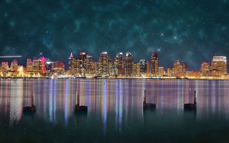 San Diego skyline at night