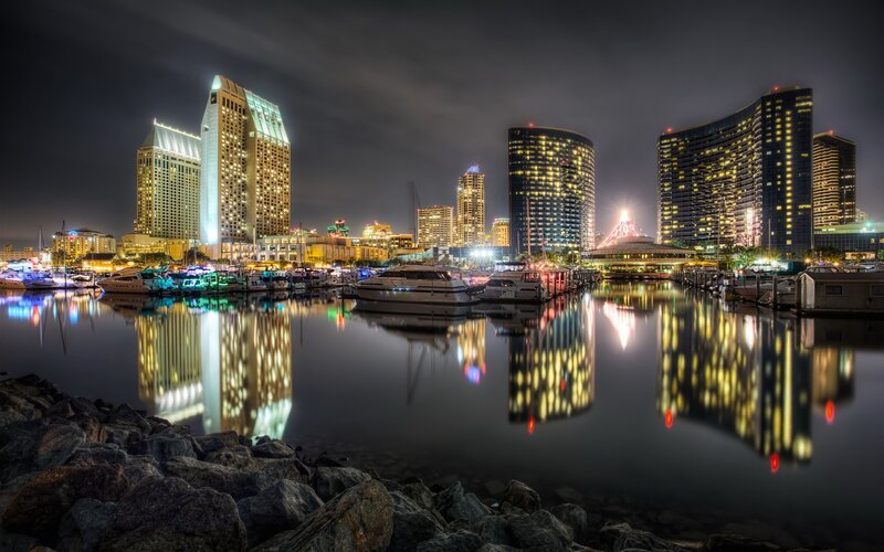 San Diego skyline at night
