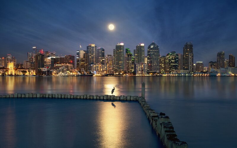 San Diego skyline at night