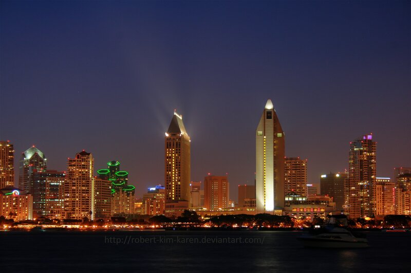 San Diego skyline at night